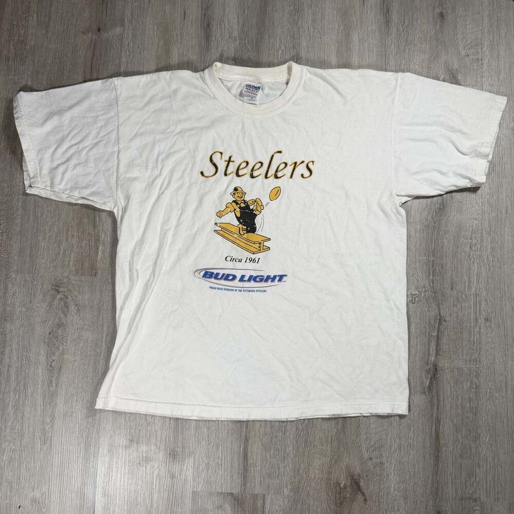 Vintage Pittsburgh Steelers Bud Light Promotional T-Shirt XL